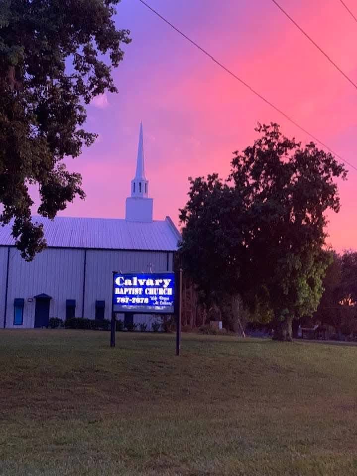Calvary Baptist Church at sunset